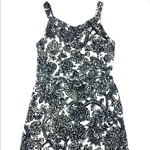 Black and white floral dress